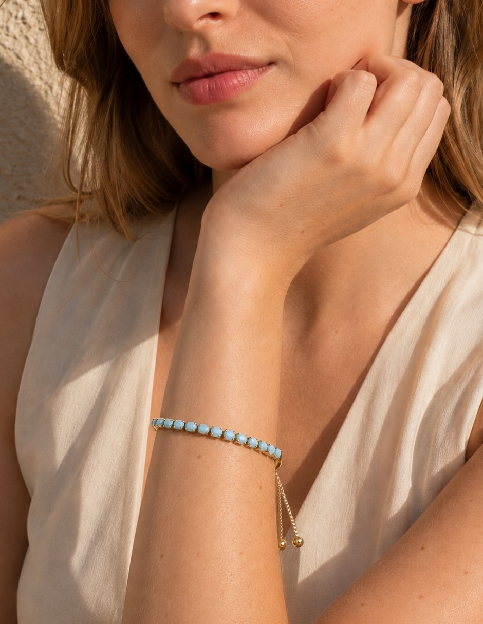 Pulsera con Zirconia celestia 2