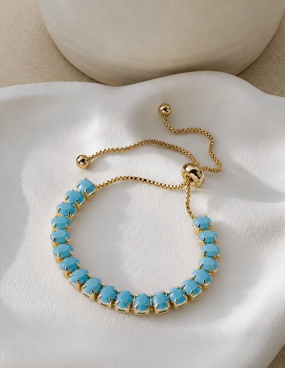 Pulsera con Zirconia celestia 5