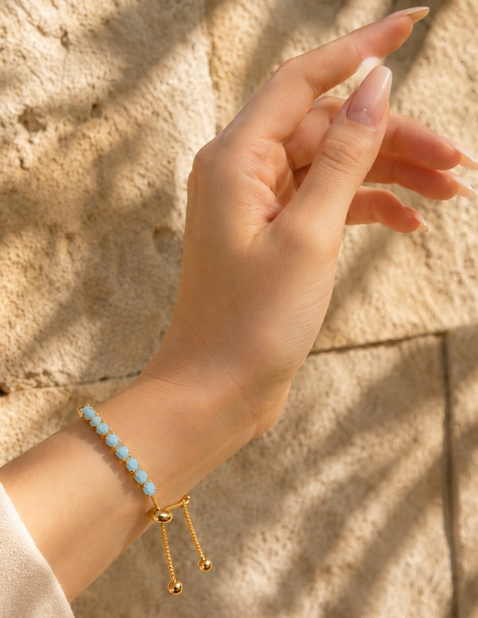 Pulsera con Zirconia celestia 8