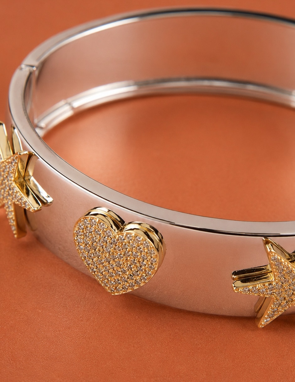 Brazalete Dulce Destello acabado baño de oro 7