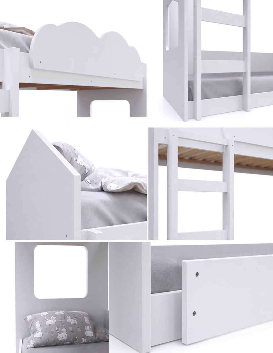 Litera casita BOSSA MUEBLES de MDF