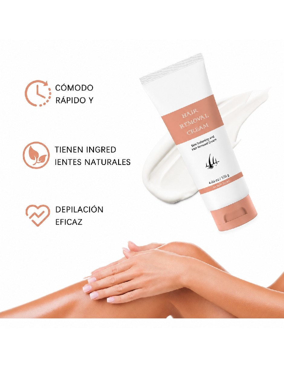 Crema depilatoria para cualquier área del cuerpo de Día y noche 120 g todo tipo de piel 4