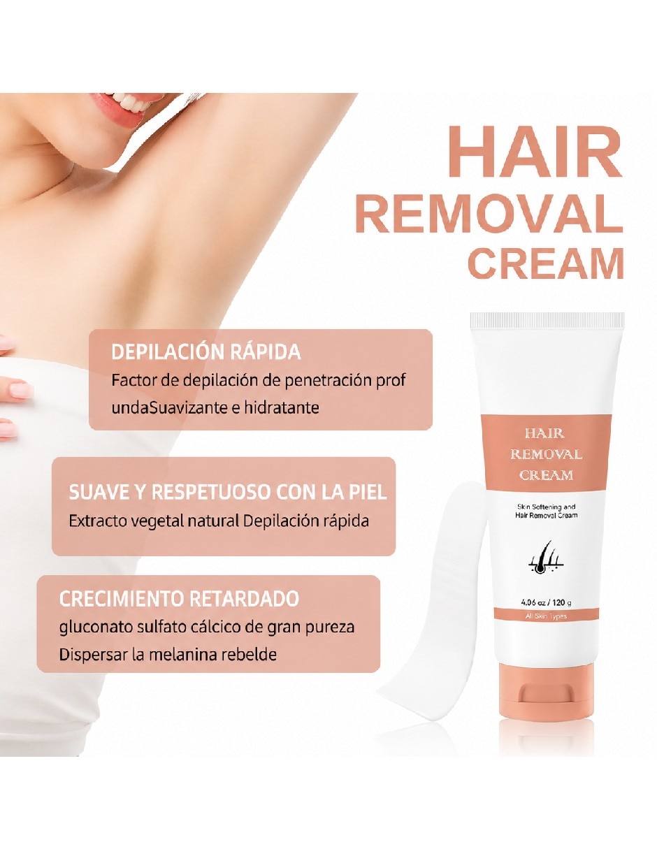 Crema depilatoria para cualquier área del cuerpo de Día y noche 120 g todo tipo de piel 5