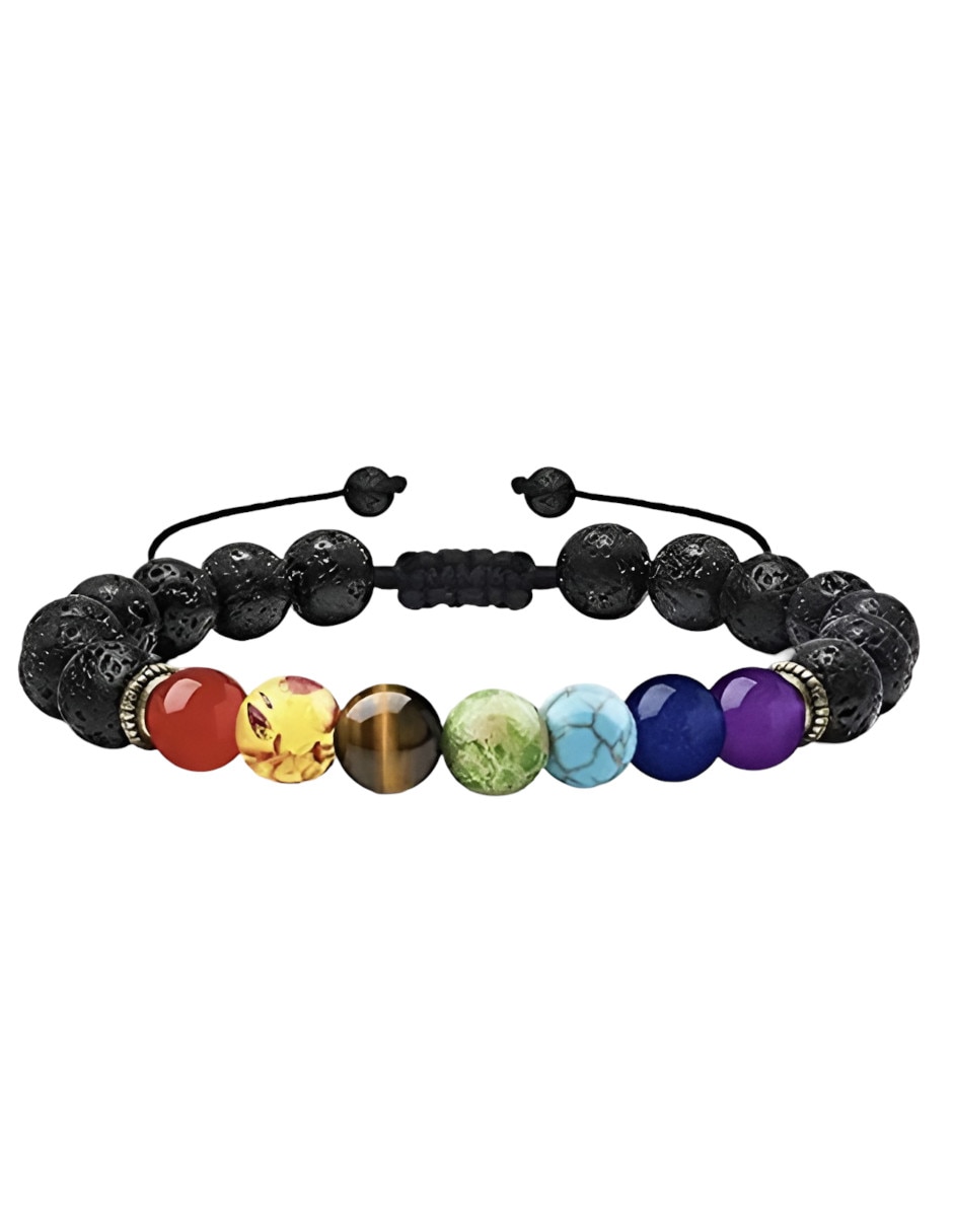Pulsera de piedra volcánica con acabado mate