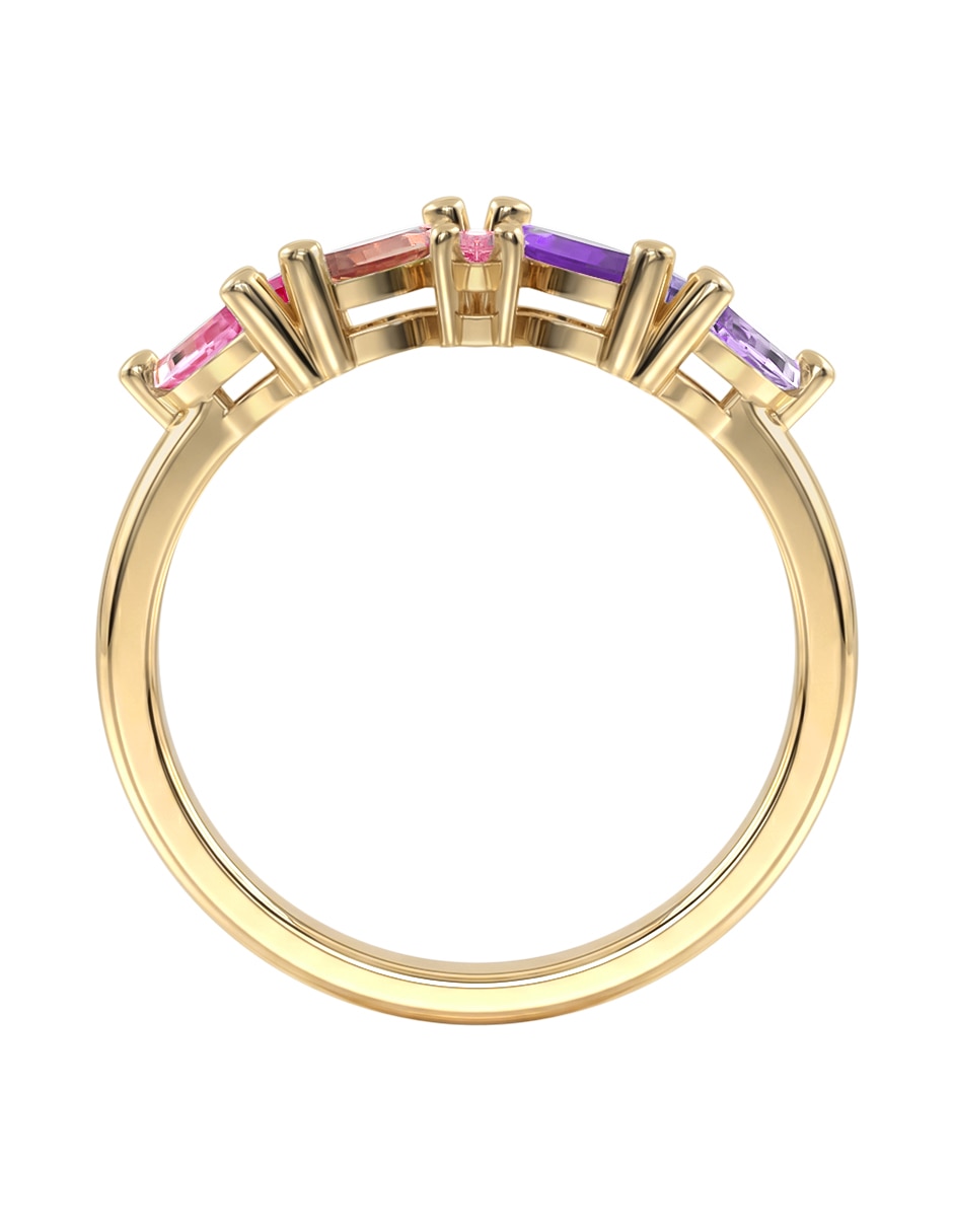 Anillo 10 k de oro zirconia brillante 5