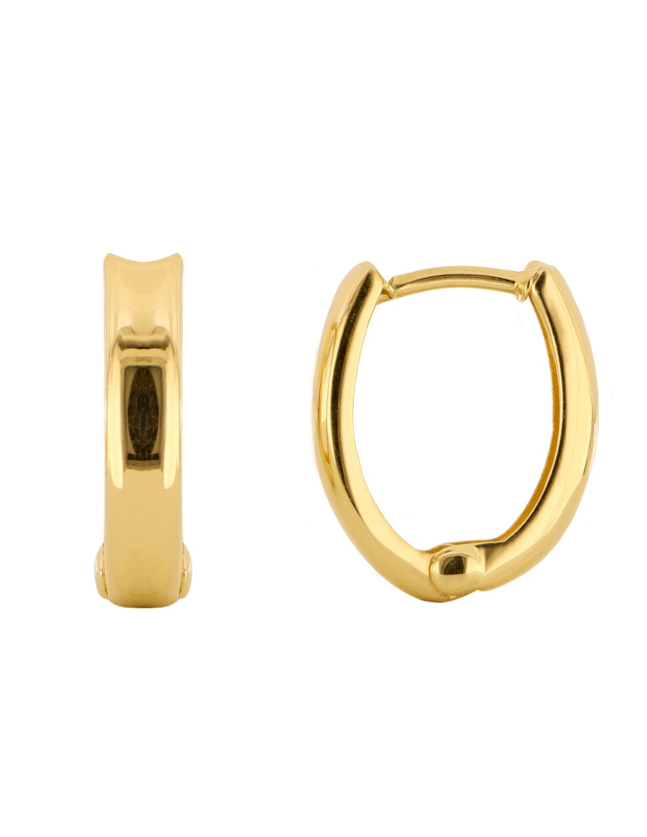Aretes huggies de oro amarillo 14 K
