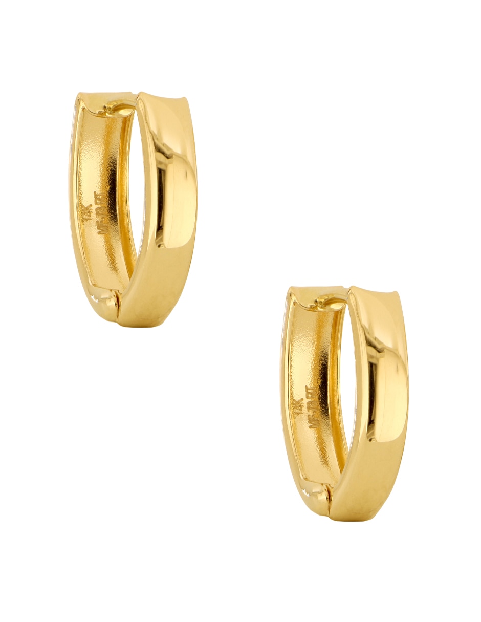 Aretes huggies de oro amarillo 14 K 2