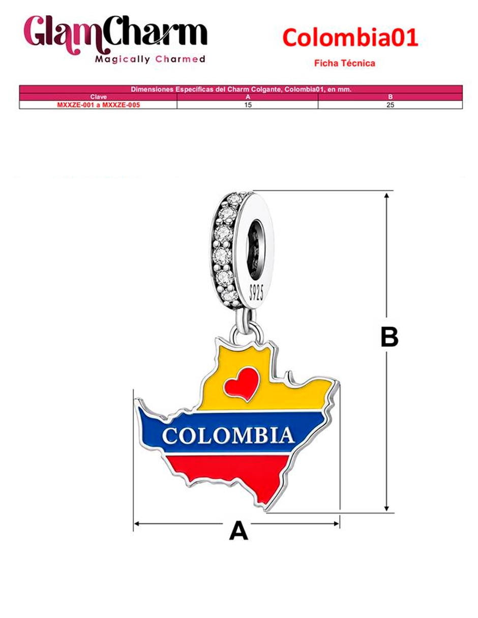 Charm para pulseras semicircular 6