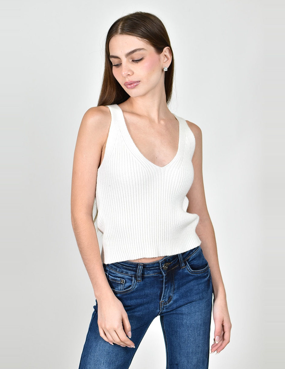 Blusa roman fashion sin manga para mujer