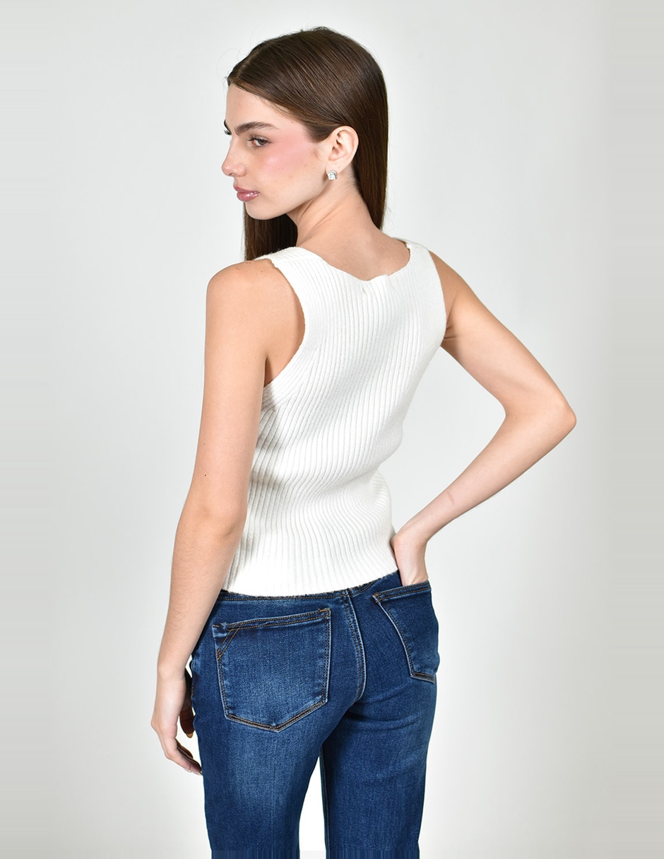 Blusa roman fashion sin manga para mujer