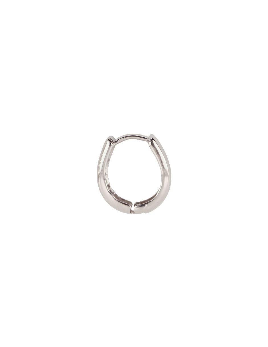Arete huggies de oro blanco 14 K con acabado pulido 4