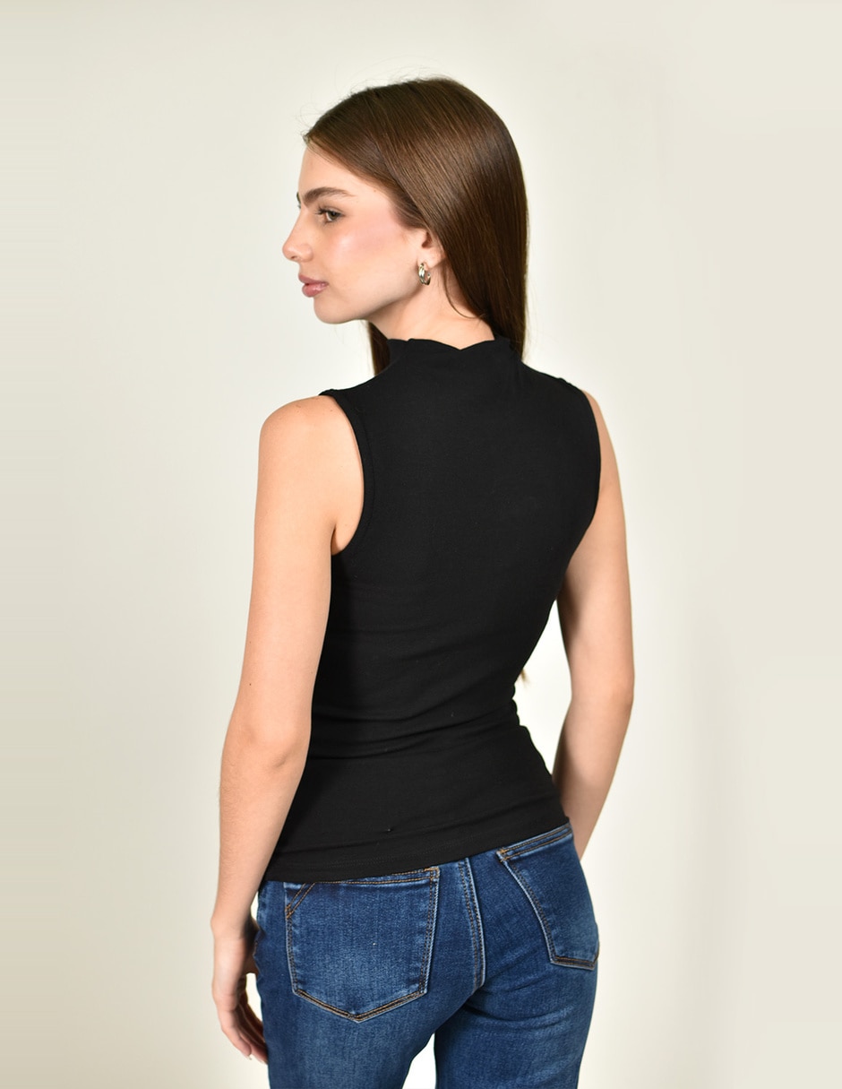 Blusa roman fashion sin manga para mujer