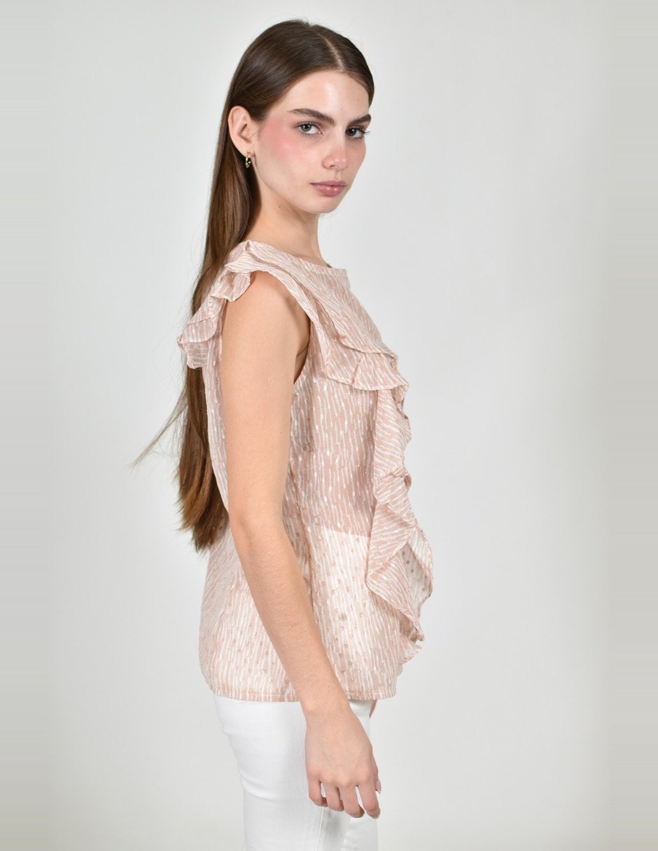 Blusa roman fashion sin manga para mujer