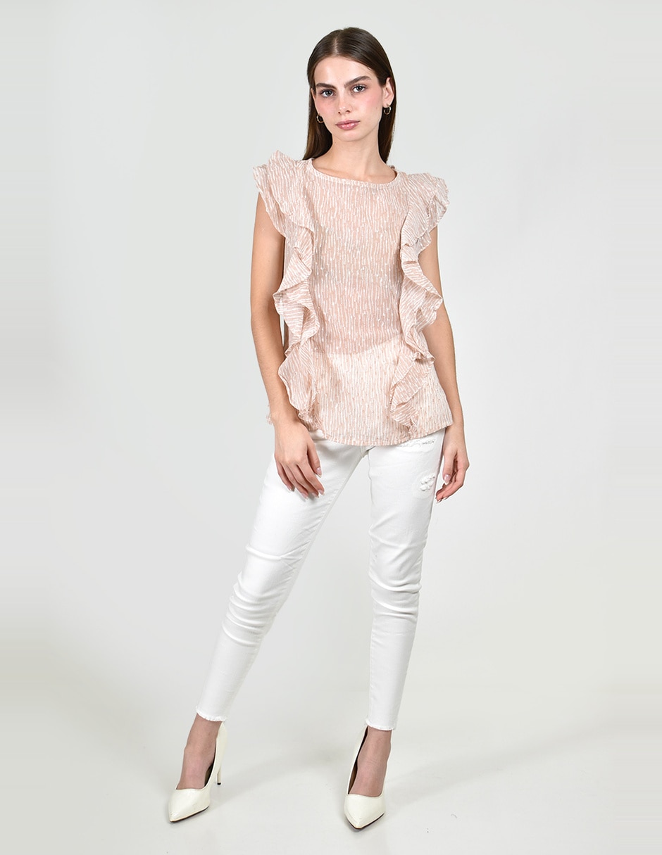 Blusa roman fashion sin manga para mujer