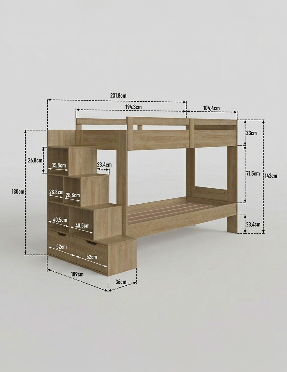 Litera BOSSA MUEBLES de madera