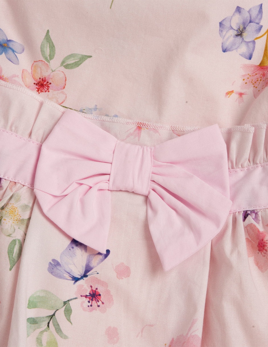 Vestido my first chicco manga con pliegues para bebé niña 4