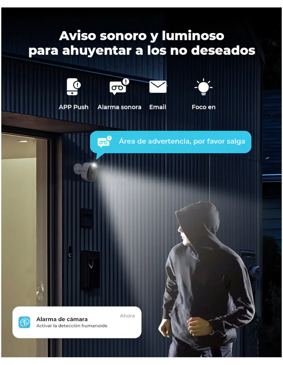 Cámara solar de seguridad modelo Inalámbrica HD 90° Sí para Exterior 3