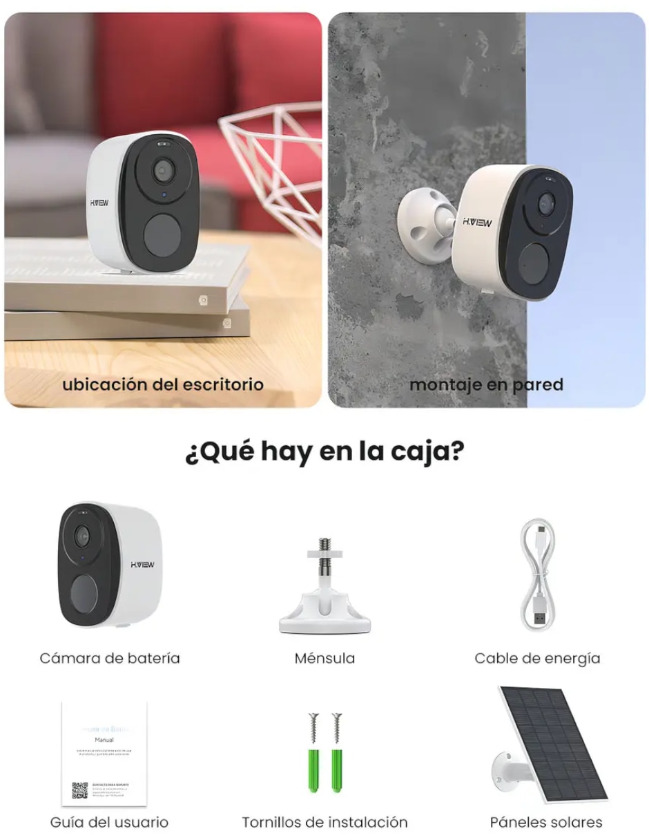 Cámara solar de seguridad modelo Inalámbrica HD 90° Sí para Exterior 5