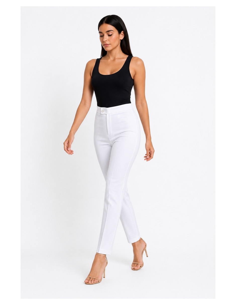 Pantalón regular recto para mujer 6