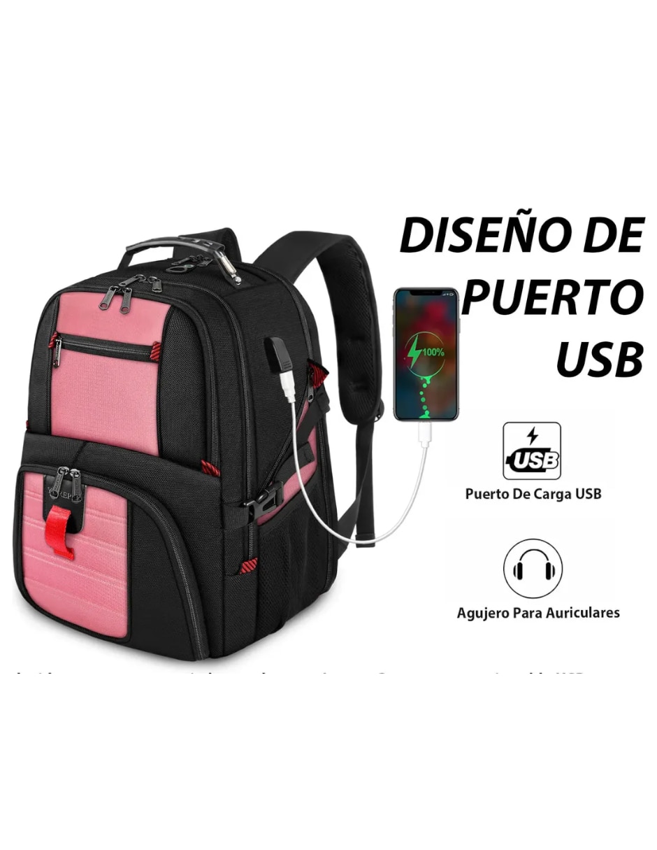 Mochila con portalaptop impermeable unisex 4