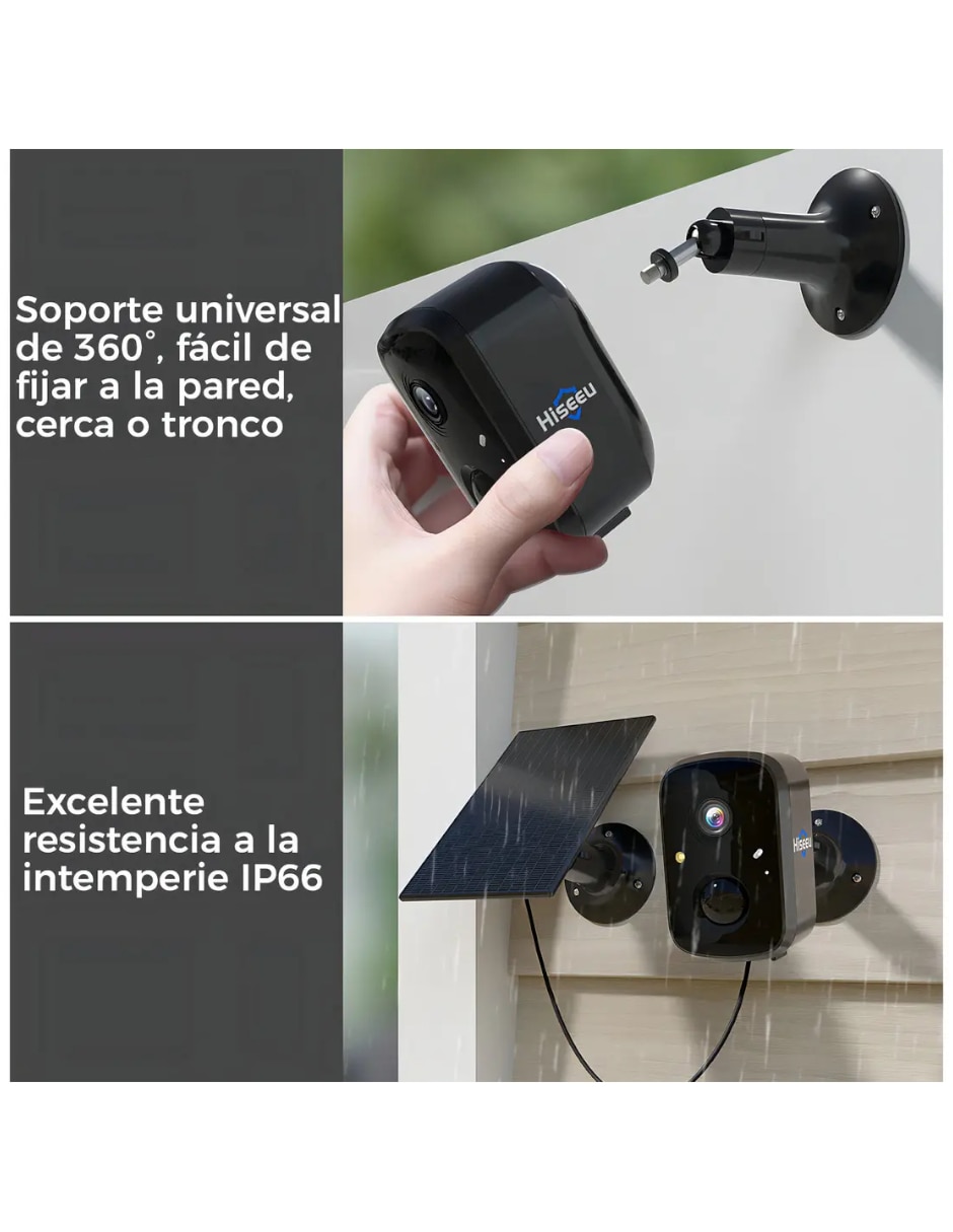 Kit 2 cámaras de seguridad Genérica inalámbrica Full HD 180° con capacidad de grabar con visión nocturna para interior y exterior