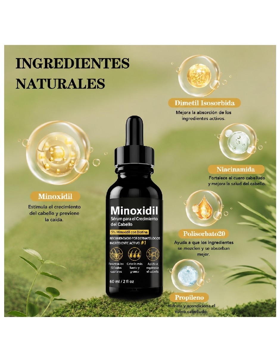 Sérum capilar para cabello minoxidil 5% anticaída Genérica todo tipo de piel