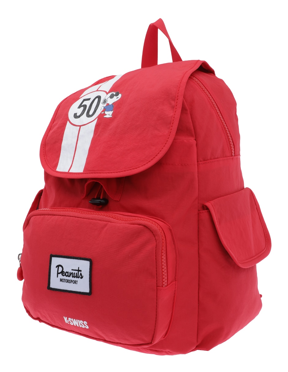 Mochila esolar Snoopy K-Swiss Peanuts Motorsport para niño