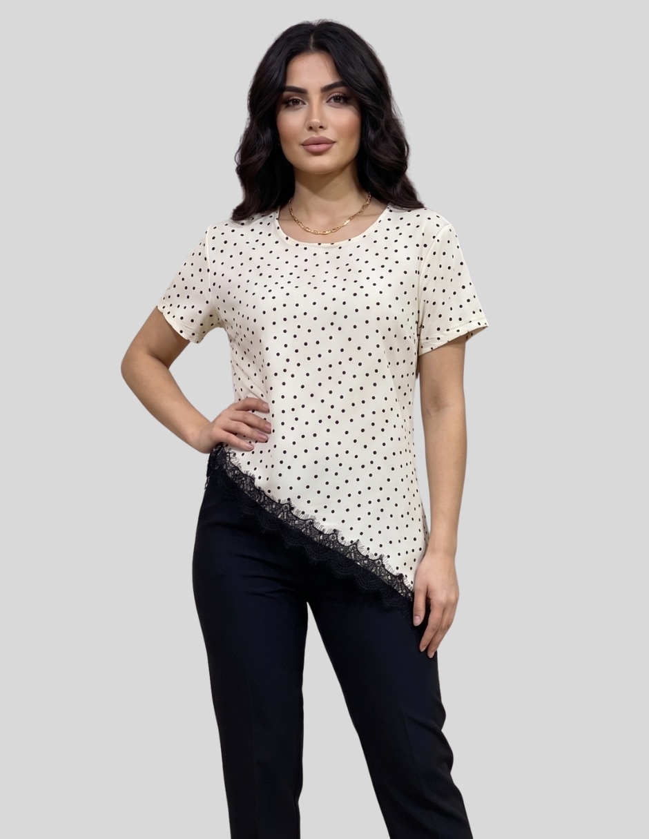 Blusa yaretni manga corta para mujer