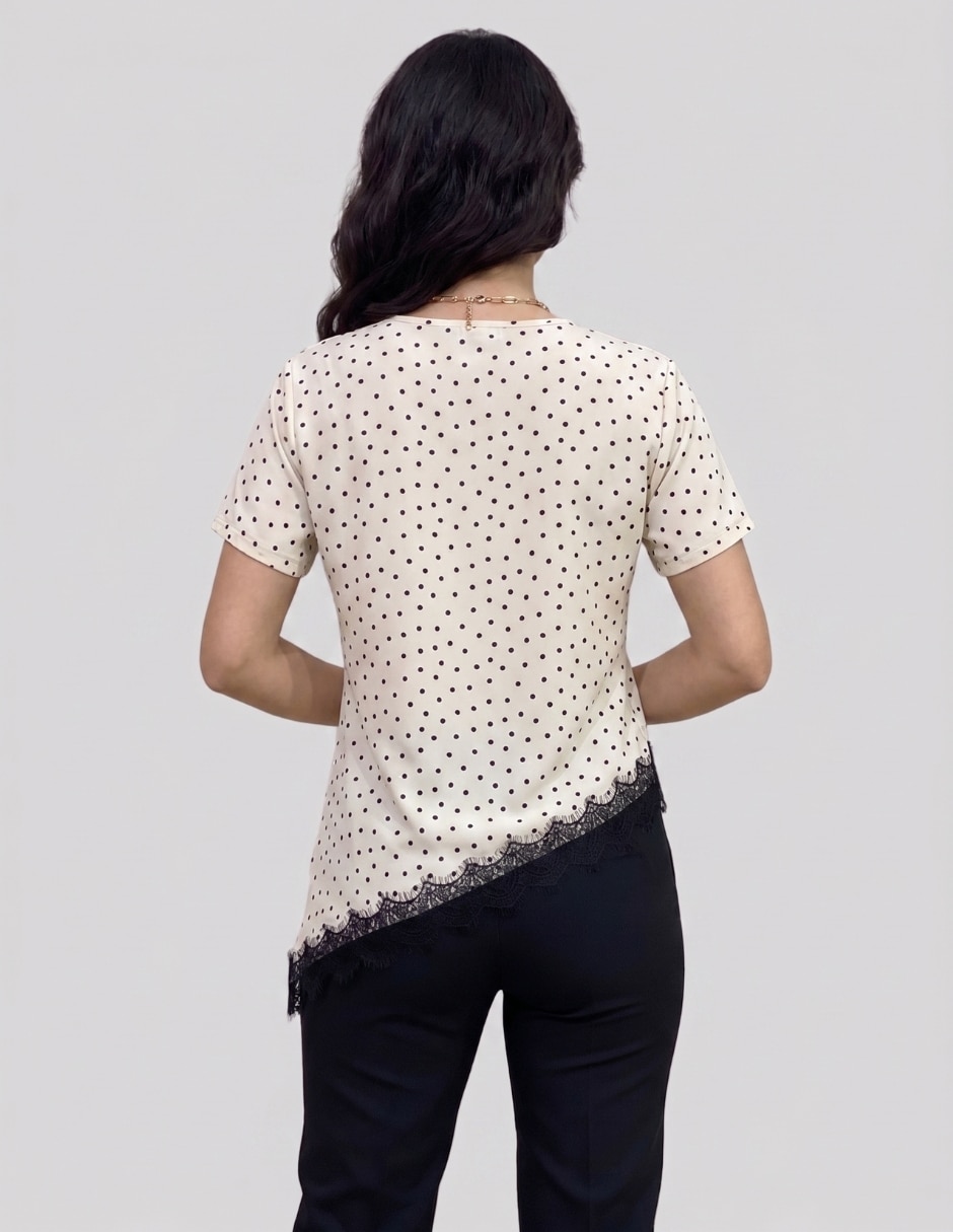Blusa yaretni manga corta para mujer