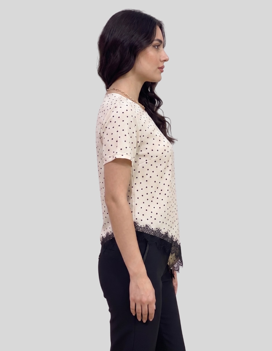 Blusa yaretni manga corta para mujer