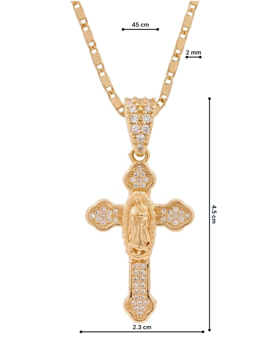 Gargantilla Virgen de Guadalupe de Cruz Horoz de 18 k