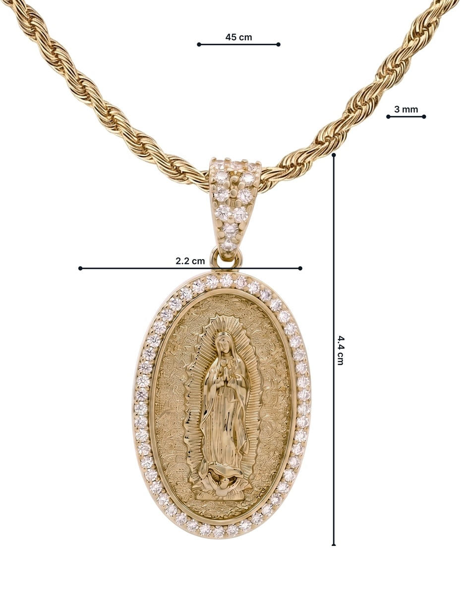 Gargantilla de Virgen de Guadalupe Horoz de 18 k