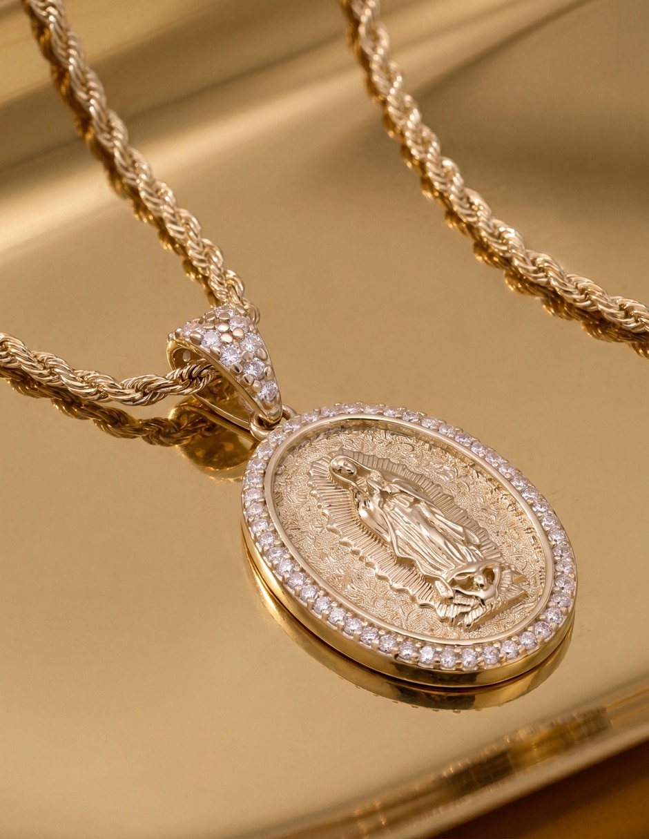 Gargantilla de Virgen de Guadalupe Horoz de 18 k