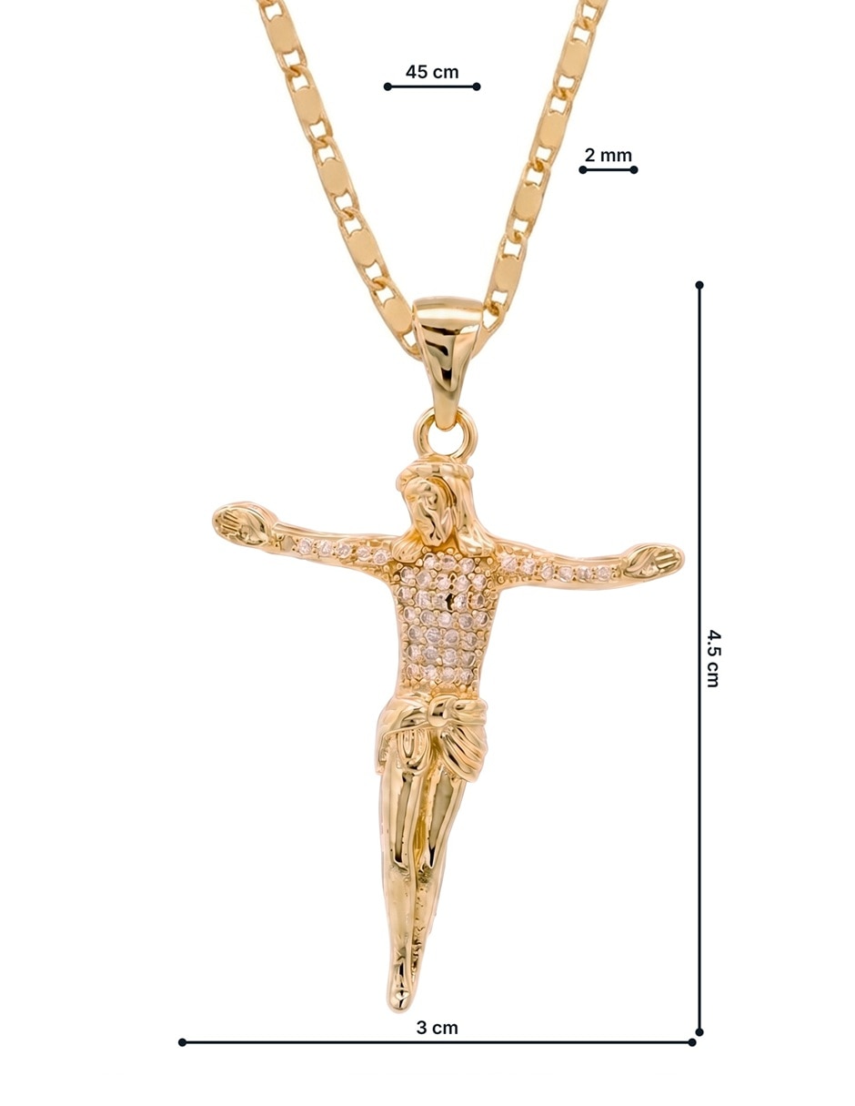 Gargantilla Jesucristo de Cruz de 18 k 6