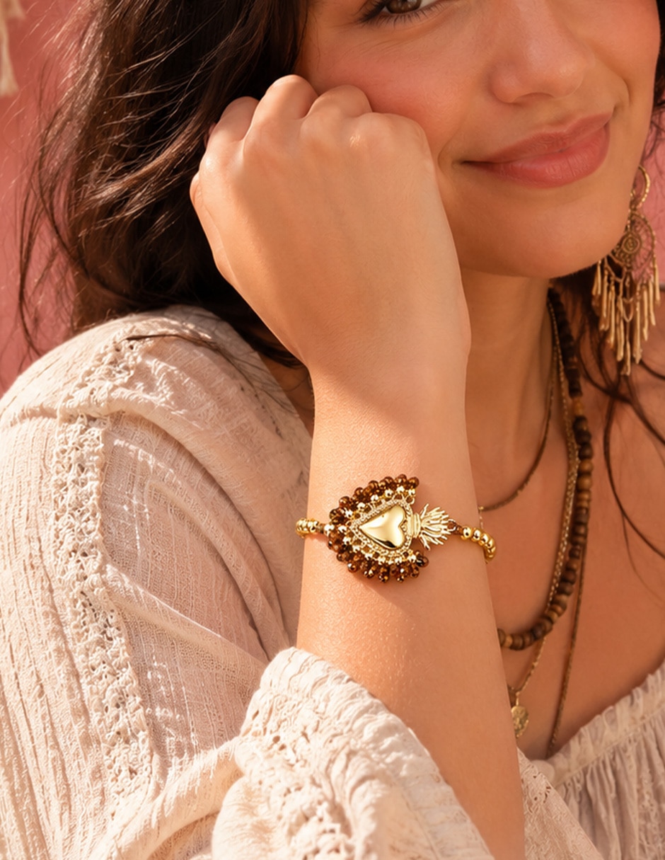 Pulsera con cristal Milagrito Glow acabado 5