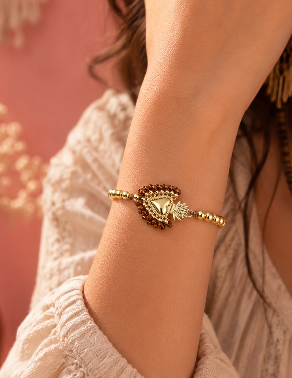 Pulsera con cristal Milagrito Glow acabado 7