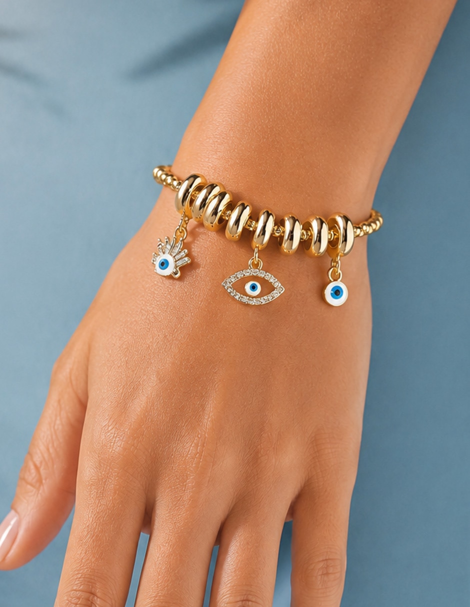 Pulsera yoiko con zirconia ojo nazar