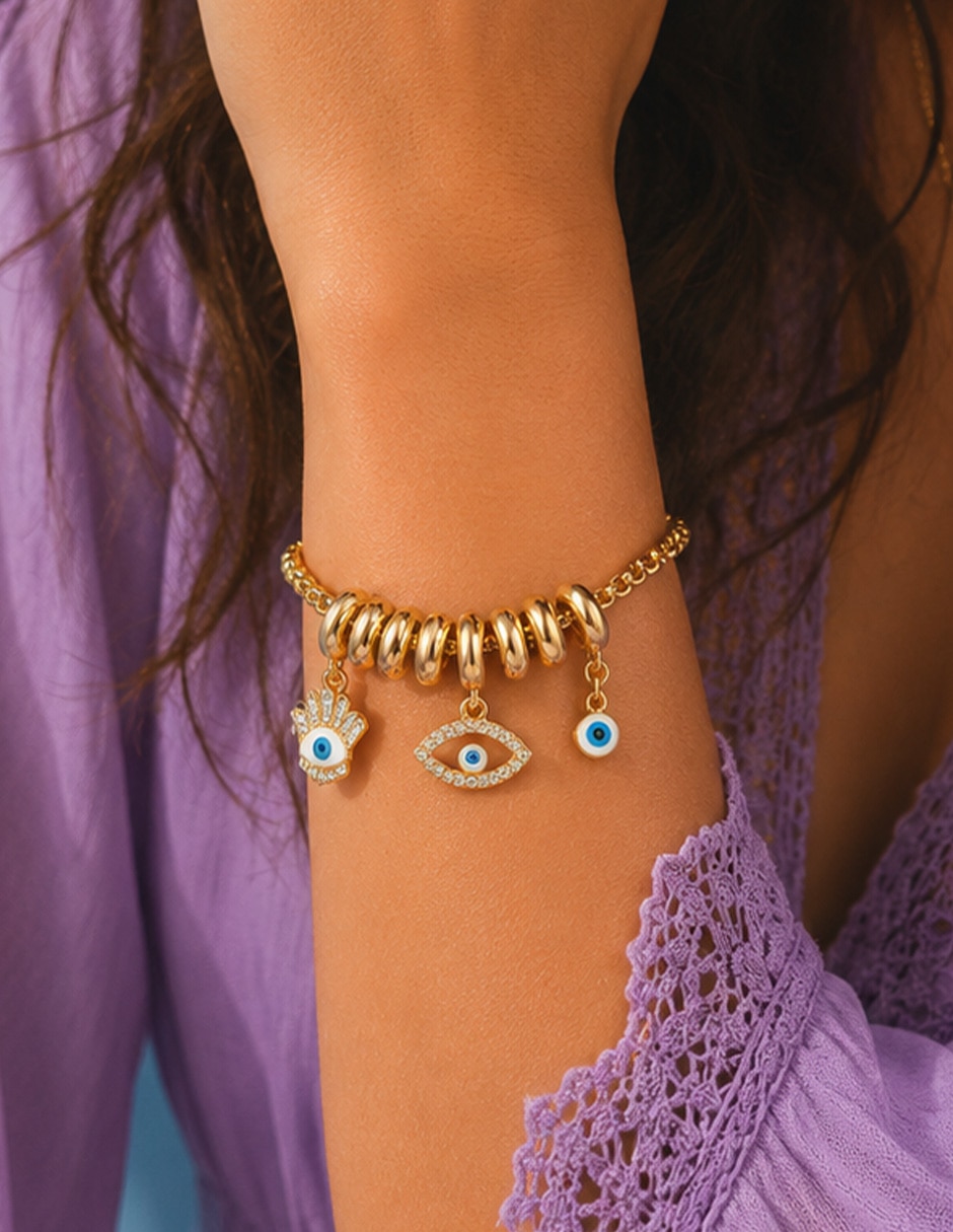 Pulsera yoiko con zirconia ojo nazar