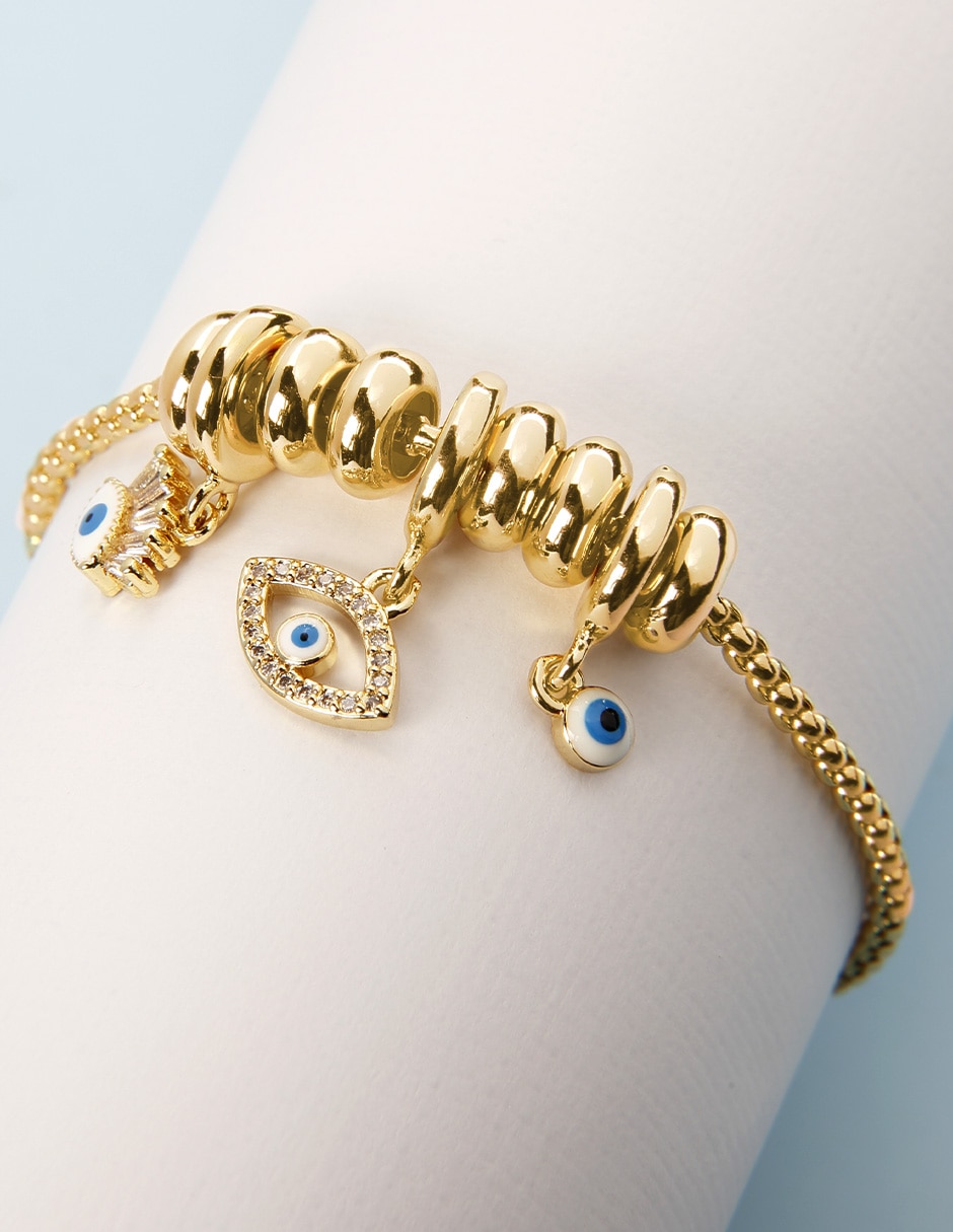 Pulsera yoiko con zirconia ojo nazar
