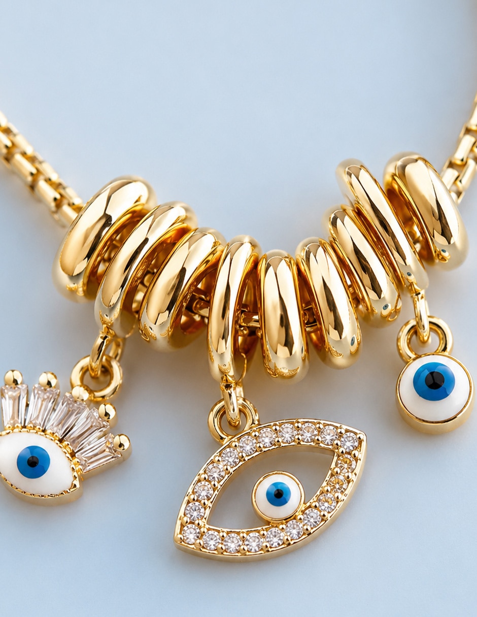 Pulsera yoiko con zirconia ojo nazar