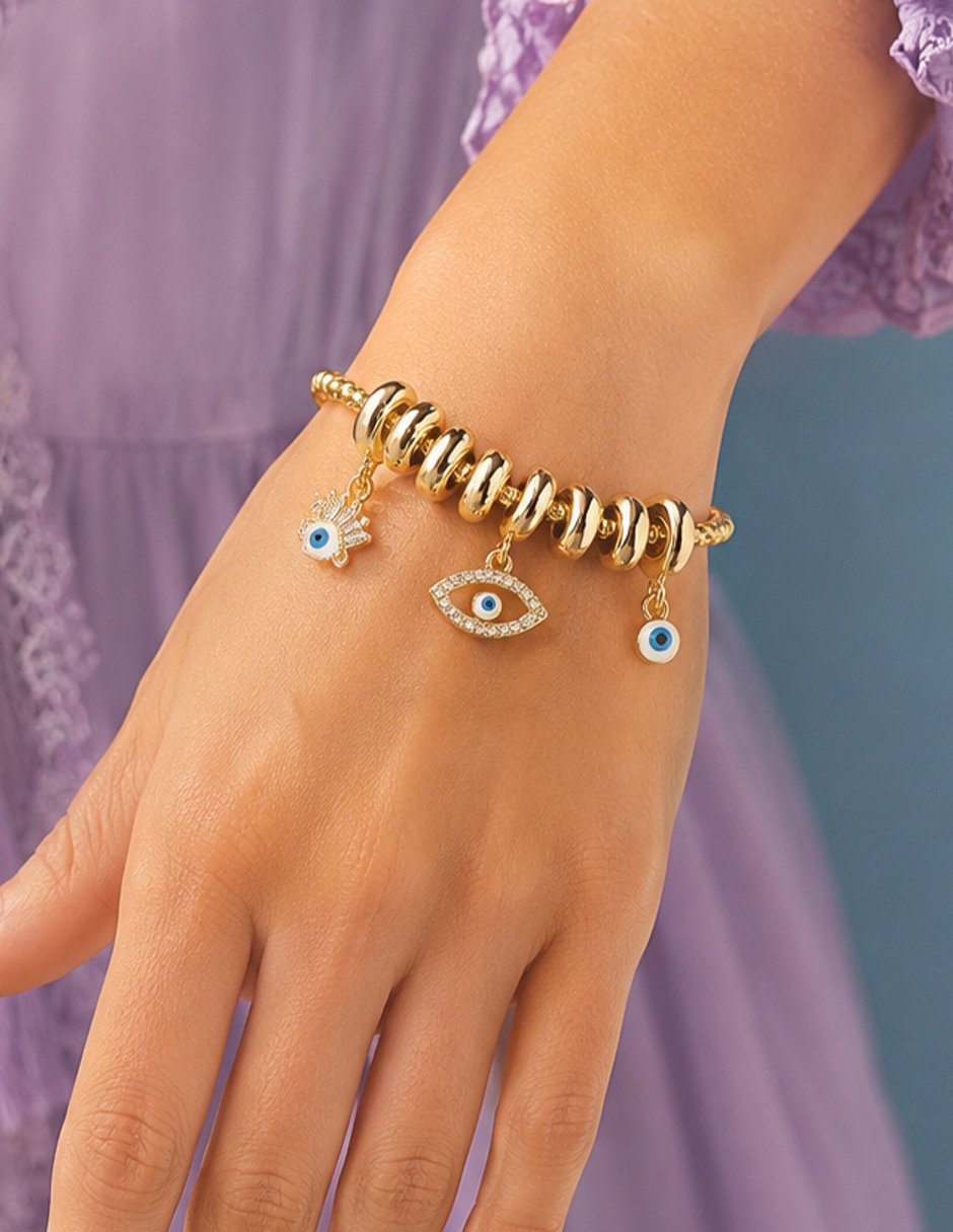 Pulsera yoiko con zirconia ojo nazar
