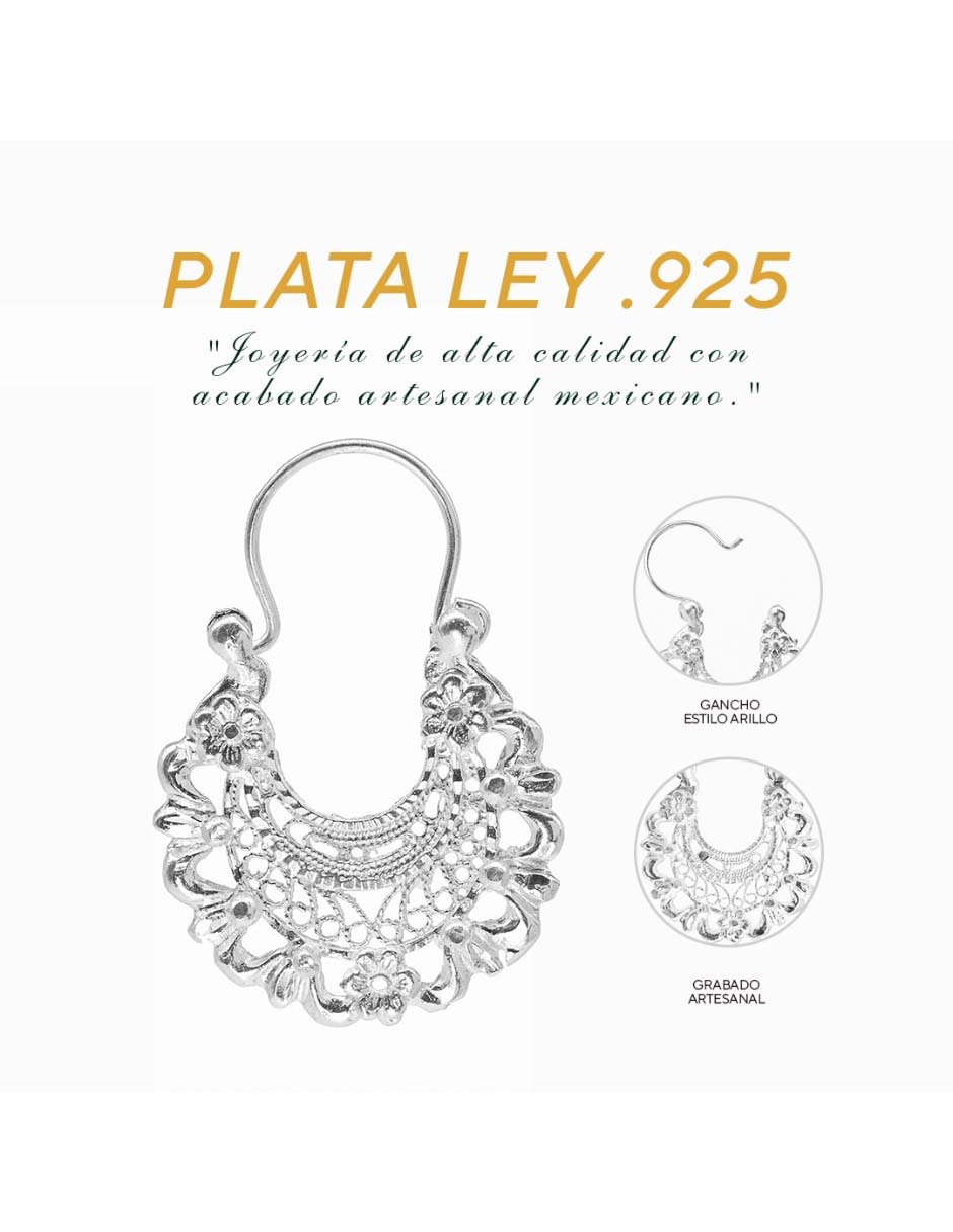 Aretes cortos de plata P 925 con acabado diamantado circonita 3