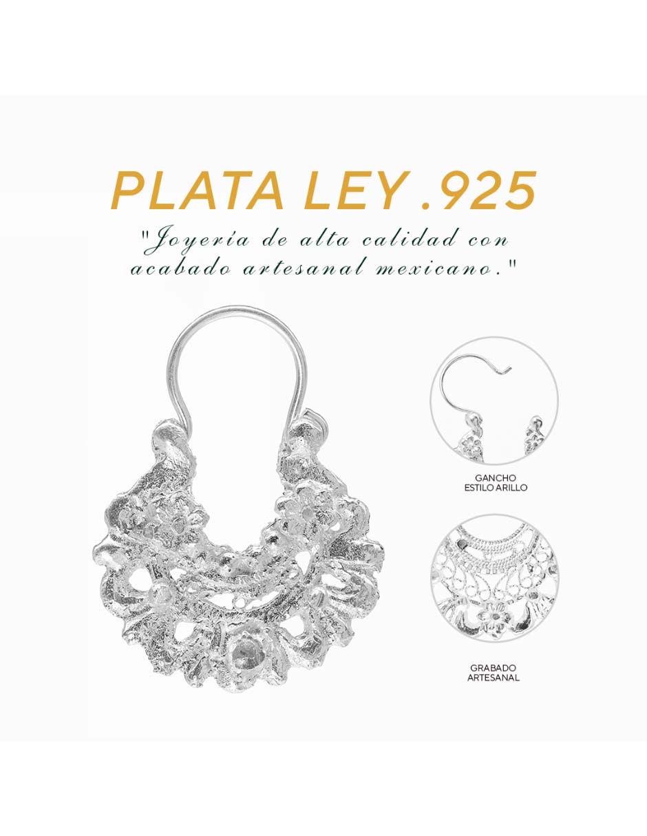 Aretes cortos de plata P 925 con acabado diamantado circonita 3