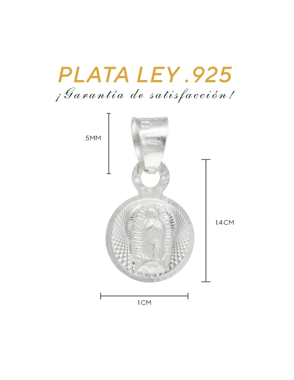 Dije de Virgen de Guadalupe de plata P 925 5