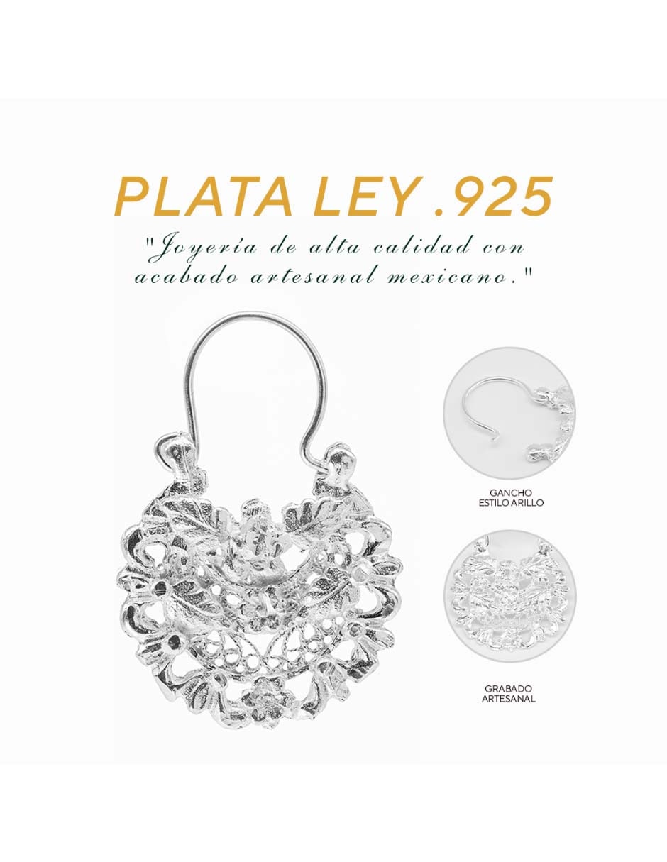 Aretes cortos de plata P 925 con acabado diamantado circonita 2