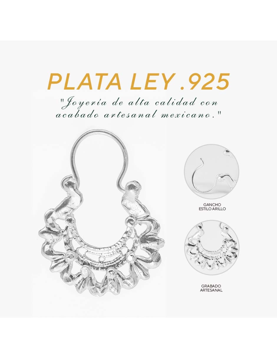 Aretes cortos de plata P 925 con acabado diamantado circonita 2
