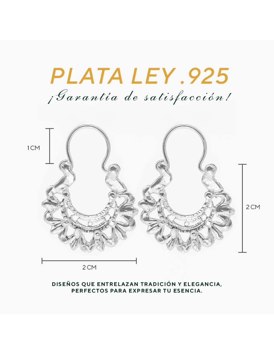 Aretes cortos de plata P 925 con acabado diamantado circonita 4