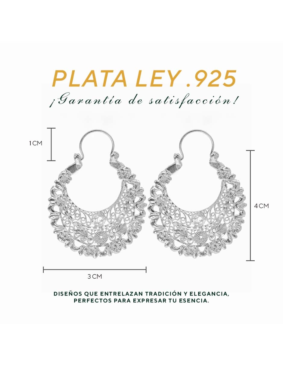 Aretes cortos de plata P 925 con acabado brillante circonita 4