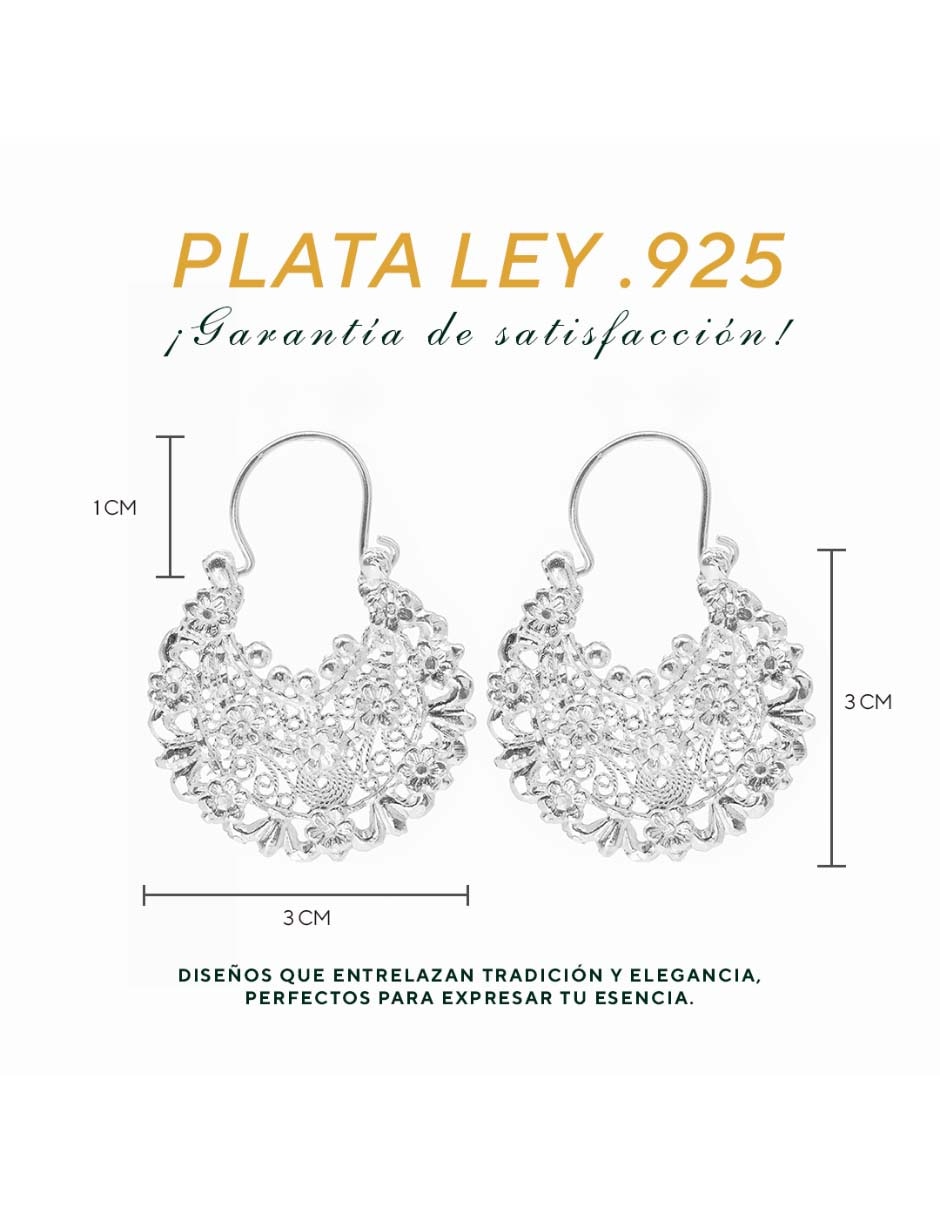 Aretes cortos de plata P 925 con acabado diamantado circonita 2
