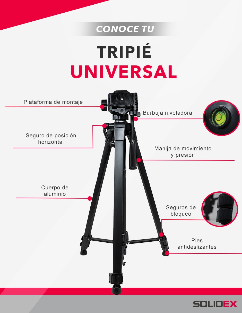 Tripie SX-TR9 de aluminio para celular 2